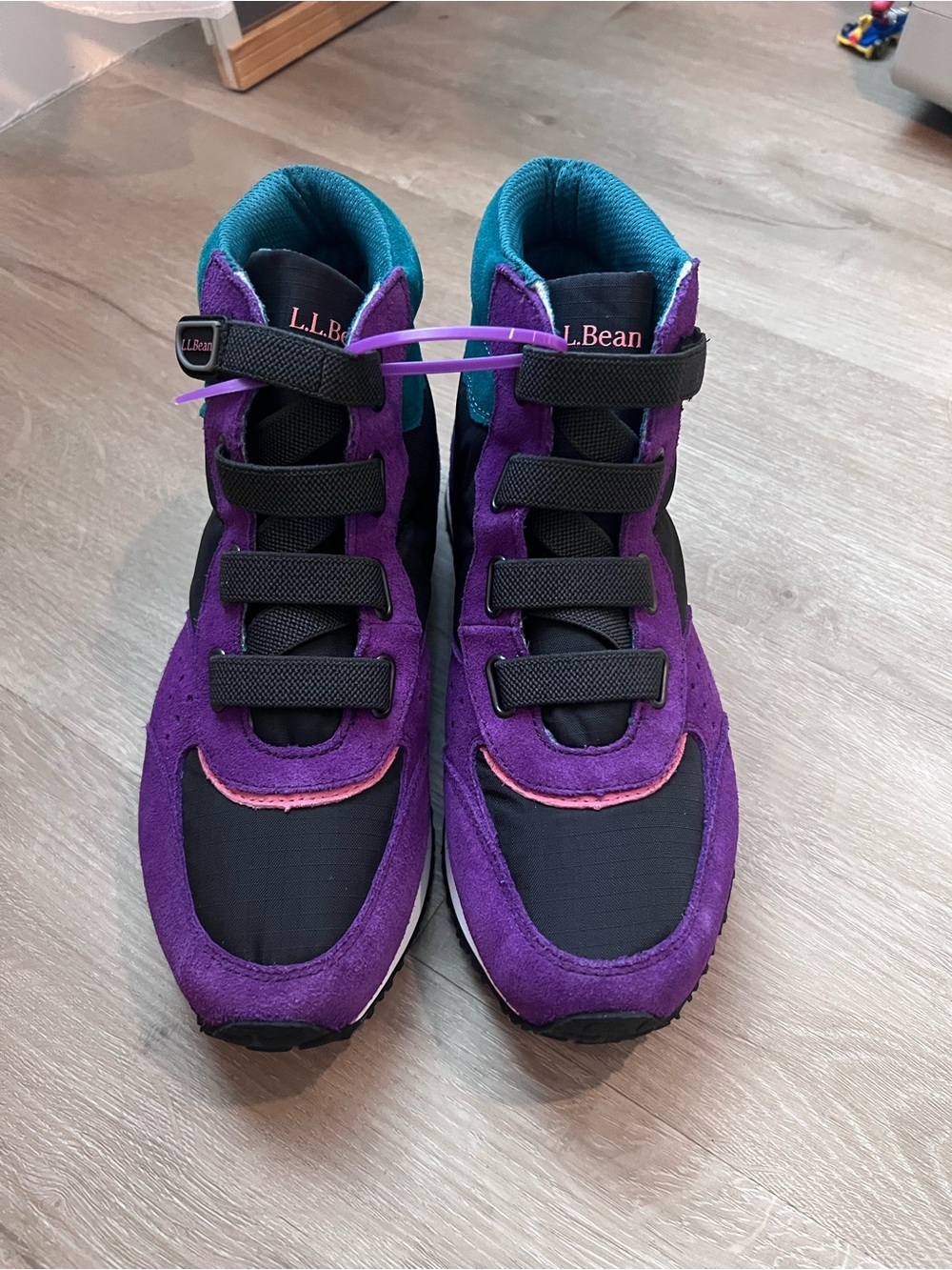 L.L. Bean Kids Purple, Black & Teal High-Top Sneakers never used.